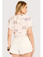 Short Color Com Lenco Off White / Azul 44