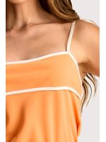 Conjunto Blusa Cropped Alca Fina E Short C  Laranja Fluor 36