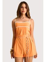 Conjunto Blusa Cropped Alca Fina E Short C  Laranja Fluor 36