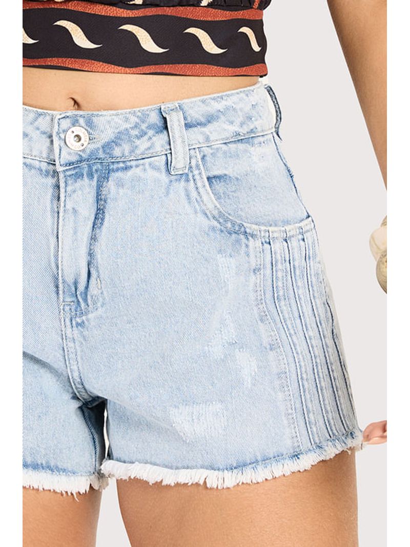 Short Curto Com Vieses Azul 38