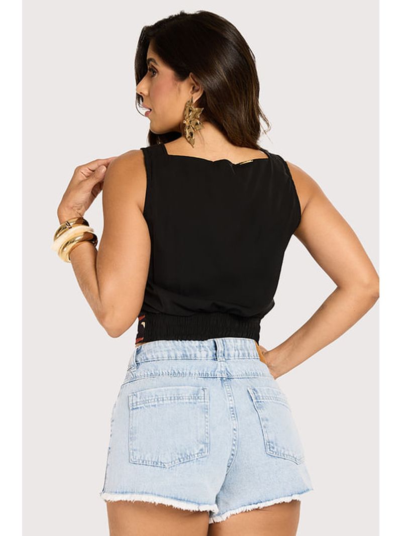 Short Curto Com Vieses Azul 38