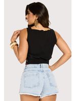 Short Curto Com Vieses Azul 42