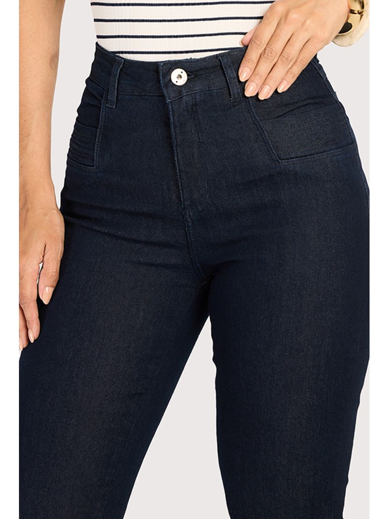 Calca Reta Com Bolso Diferenciado Azul 38