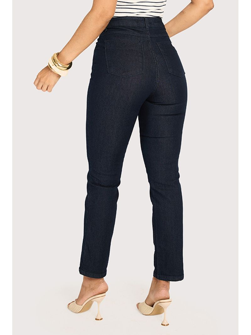 Calca Reta Com Bolso Diferenciado Azul 38