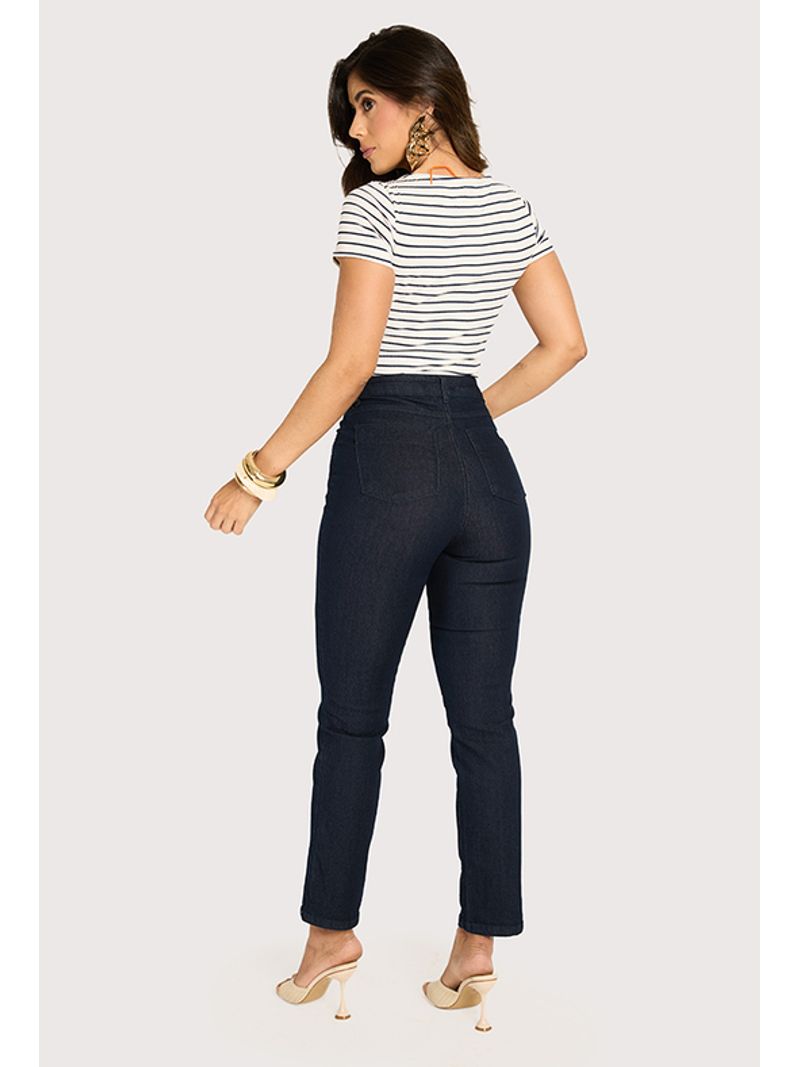 Calca Reta Com Bolso Diferenciado Azul 38