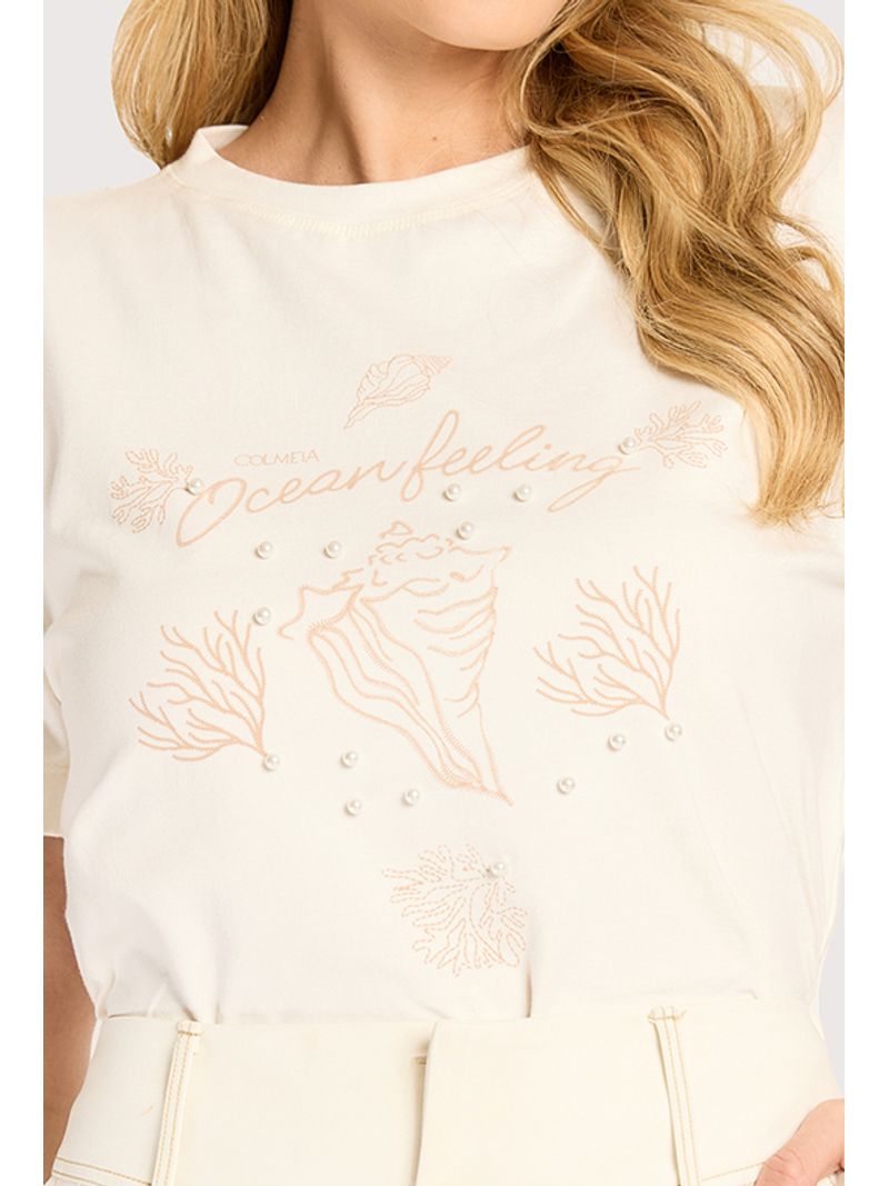 Blusa Baby Look Silk Off White P