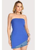 Blusa Sem Alca Assimetrica Azul Mar P