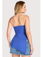Blusa Sem Alca Assimetrica Azul Mar P
