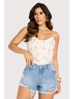 Short Curto Com Cos Diferenciado Azul 36