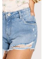 Short Curto Com Cos Diferenciado Azul 36