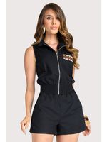 Macaco Curto Cavado Com Elastico Na Cintura Preto 44