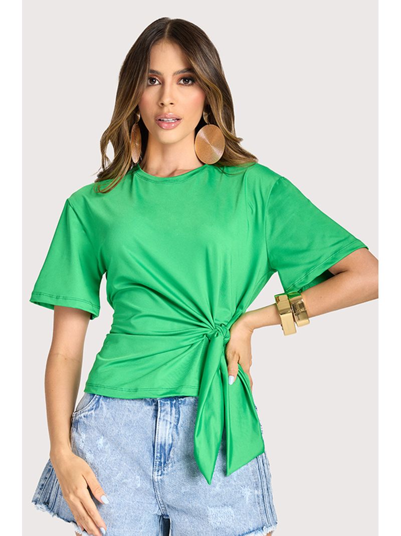 Blusa T-shirt Com Amaracao Verde Xg