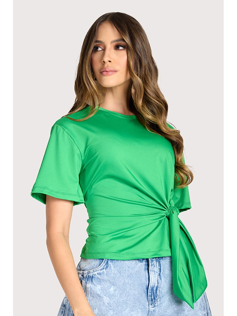 Blusa T-shirt Com Amaracao Verde Xg