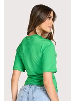 Blusa T-shirt Com Amaracao Verde Xg