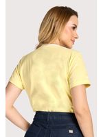 Blusa Tshirt Silk Mangas Amarelo P