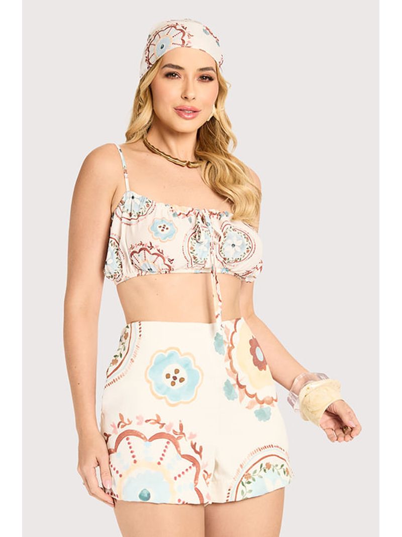 Conjunto De De Top E Short Estampado 38