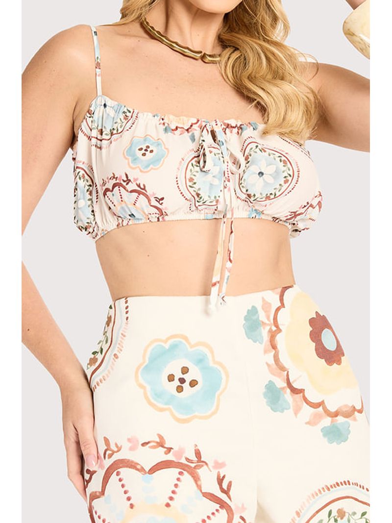 Conjunto De De Top E Short Estampado 38