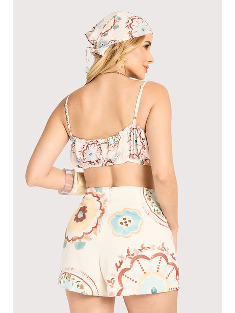 Conjunto De De Top E Short Estampado 38