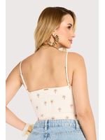 Blusa Corselet Coracao Estampado / Bege 36