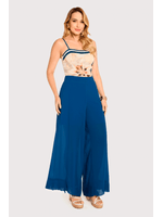 Calca Pantalona Com Franja Marinho 38