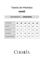 Beachwear Maio Com Recorte Bicolor Estampado P