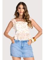 Saia Curta Com Cos Diferenciado Azul 38