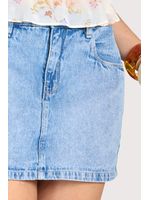 Saia Curta Com Cos Diferenciado Azul 38