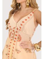 Conjunto De Tunica Com Abotoamento E Shot Curto Estampado 38