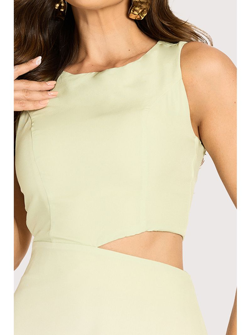 Vestido Midi Com Vazado Estampado 38