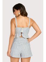 Short Curto Com Pregas Azul 40