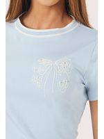 Blusa Com Silk Laco Azul P