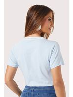 Blusa Com Silk Laco Azul P