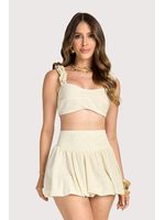 Conjunto Top E Saia Balone Dourado P