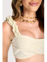 Conjunto Top E Saia Balone Dourado P