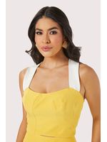 Conjunto Com Recorte E Bloco De Cor Amarelo 38