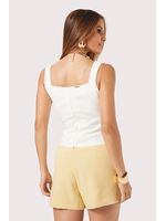 Conjunto De Blusa Bloco De Cores E Short Bege/off 38