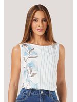 Blusa Regata Com Decote Canoa Estampado 38