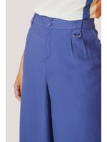 Calca Pantalona Com Fivela Azul Carbono 36