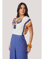 Calca Pantalona Com Fivela Azul Carbono 36