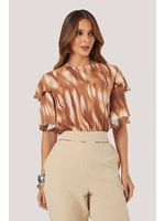 Macaco Com Mangas Com Babados Estampado 38