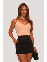 Short Saia Com Pala Larga Preto 38